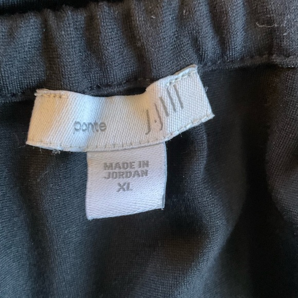 J. Jill Ponte Knit Top Black Flare Sleeve Gathered Neck XL Capsule Minimalist - Picture 6 of 8